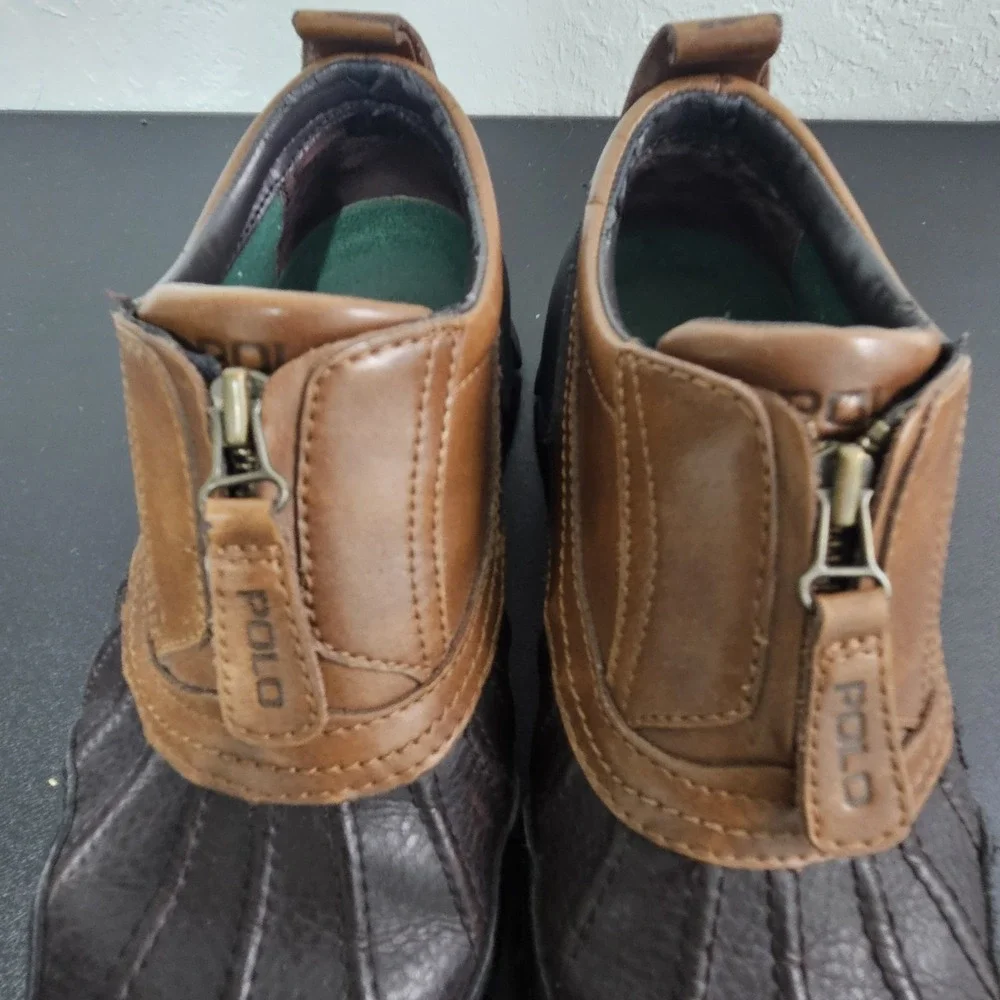 Polo Sport Ralph Lauren Leather Shoes Ankle Boots Sz 8 D Brown Preppy Outdoors - Picture 8 of 13